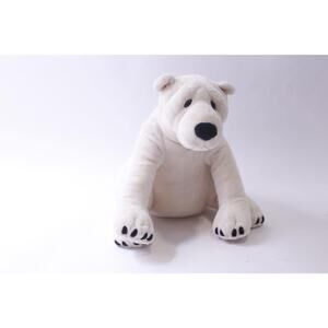 Dakin Lou Rakin Polar Bear with Sad Face, White Sitting Plush, Soft Toy